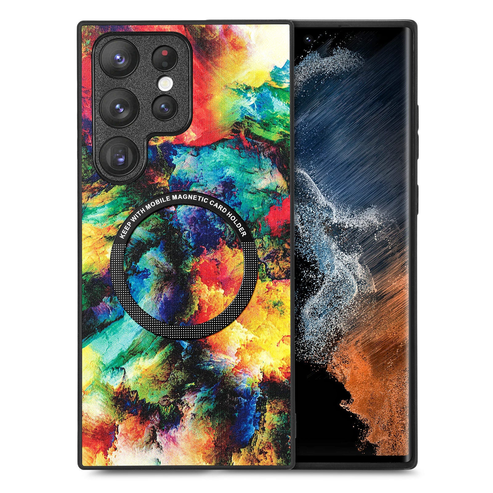 For Samsung Galaxy S23 Ultra PU Leather Coated PC TPU Shockproof Cover Stylish Pattern Metal Ring Design Phone Case For Samsung Galaxy S23 Ultra PU Leather Coated PC TPU Shockproof Cover Stylish Pattern Metal Ring Design Phone Case